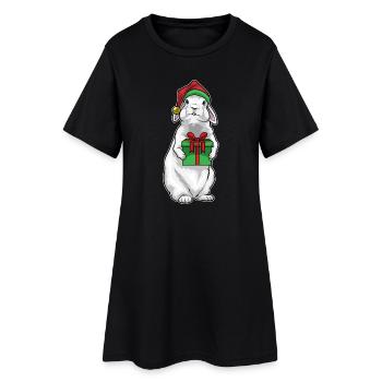 Forfait Noël lapin - Robe T-shirt Femme - noir - Devant