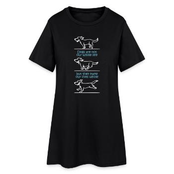Les chiens rendent nos vies entières (sombres) - Robe T-shirt Femme - noir - Devant