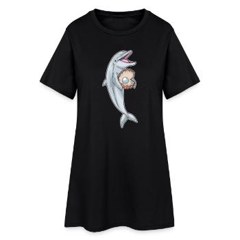 Perle de dauphin - Robe T-shirt Femme - noir - Devant
