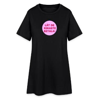 Que les plus riches paient ! (Cercle rose) - Robe T-shirt Femme - noir - Devant