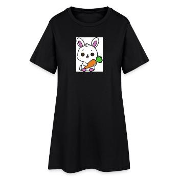 Lapin kawaï  - Robe T-shirt Femme - noir - Devant