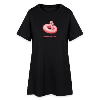 Summer at its best - Frauen T-Shirt-Kleid - Schwarz - Vorne