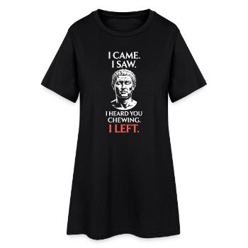 chewing sounds chewing eating sounds smacking chewing chewing - Women’s T-Shirt Dress - black - Front