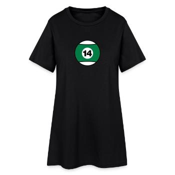 Billardkugel No 14 - grün - V3 - Frauen T-Shirt-Kleid - Schwarz - Vorne