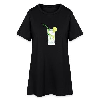 Caipirinha Cocktail - Frauen T-Shirt-Kleid - Schwarz - Vorne
