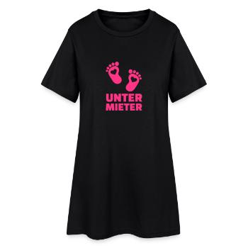Schwanger - Frauen T-Shirt-Kleid - Schwarz - Vorne