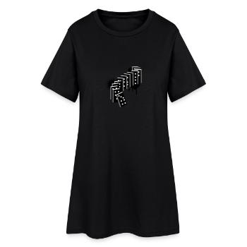 Un jeu de domino - Robe T-shirt Femme - noir - Devant