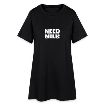 FunnyPartner Partnerlook Shirt Need Milk - Women’s T-Shirt Dress - black - Front
