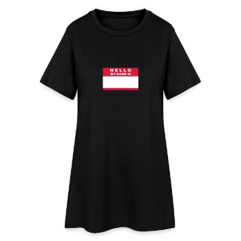 Hello my name is - Robe T-shirt Femme - noir - Devant