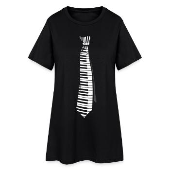 Piano Pianist Lustige Klaviatur Krawatte - Frauen T-Shirt-Kleid - Schwarz - Vorne