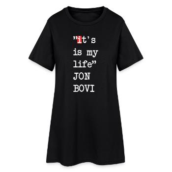 It's is my life – lustiger falscher Spruch-Design - Frauen T-Shirt-Kleid - Schwarz - Vorne