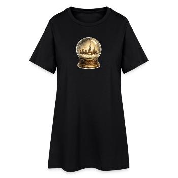 Boule à neige Paris : Tour Eiffel dans la neige - Robe T-shirt Femme - noir - Devant