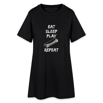Shirt harmonica cadeau manger jeu de sommeil - Robe T-shirt Femme - noir - Devant