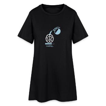 Coffee loading to Brain - Frauen T-Shirt-Kleid - Schwarz - Vorne