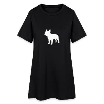 Französische Bulldogge - Bully - Hund - Frauen T-Shirt-Kleid - Schwarz - Vorne