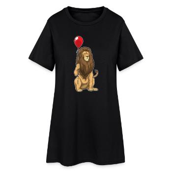 Löwe Luftballon - Frauen T-Shirt-Kleid - Schwarz - Vorne