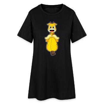 Girafe Banane - Robe T-shirt Femme - noir - Devant