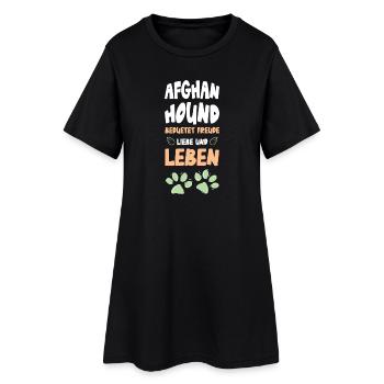 Dog Love Joie de Life Imprimé - Robe T-shirt Femme - noir - Devant