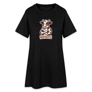Hofboss Kuh Arrogante Bosskuh - Frauen T-Shirt-Kleid - Schwarz - Vorne