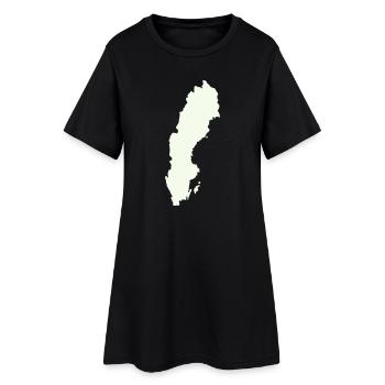 Imprimé silhouette suédoise - Robe T-shirt Femme - noir - Devant
