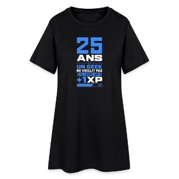 25 Ans Humour Geek 25 Ans Anniversaire Gamer - Robe T-shirt Femme - noir - Devant