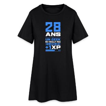 28 Ans Humour Geek 28 Ans Anniversaire Gamer - Robe T-shirt Femme - noir - Devant
