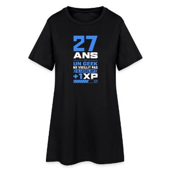 27 Ans Humour Geek 27 Ans Anniversaire Gamer - Robe T-shirt Femme - noir - Devant