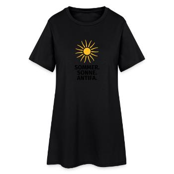 Sommer Sonne Antifa - Frauen T-Shirt-Kleid - Schwarz - Vorne