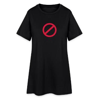 Verbot - Frauen T-Shirt-Kleid - Schwarz - Vorne