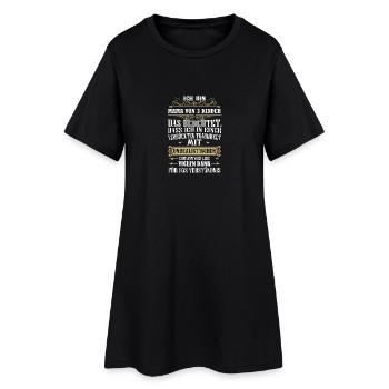 Mama drei Kinder - Frauen T-Shirt-Kleid - Schwarz - Vorne