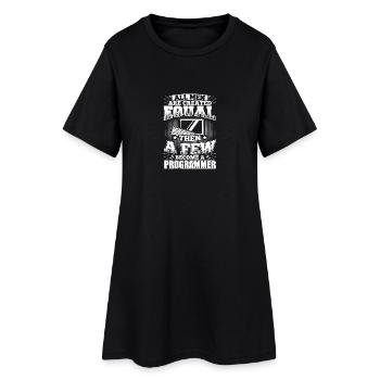 Funny Developer Programmer Shirt All Men Equal - Women’s T-Shirt Dress - black - Front