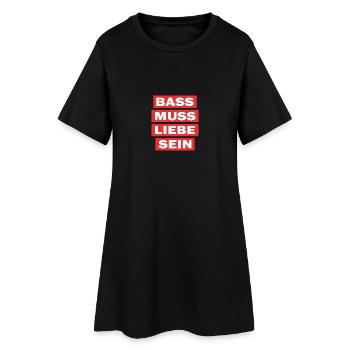 La basse doit être l'amour - la musique techno electro - Robe T-shirt Femme - noir - Devant