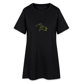 Fips 01 - Frauen T-Shirt-Kleid - Schwarz - Vorne