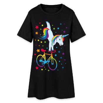 Cyclisme artistique, cyclisme artistique, cyclisme en salle, licorne - Robe T-shirt Femme - noir - Devant