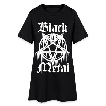 Métal noir avec pentagramme - Robe T-shirt Femme - noir - Devant