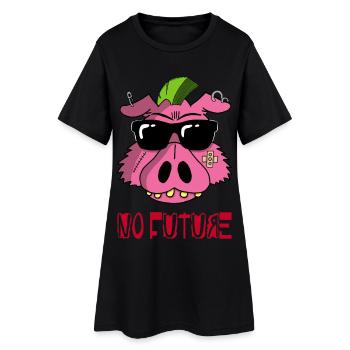 Cochon punk - Robe T-shirt Femme - noir - Devant