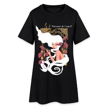 Power Of Mind Jugendstil - Frauen T-Shirt-Kleid - Schwarz - Vorne