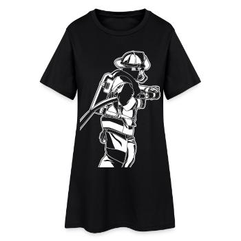 Firefighter Sketch - Women’s T-Shirt Dress - black - Front