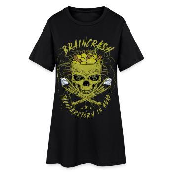 Gehirn Chaos Totenkopf - Frauen T-Shirt-Kleid - Schwarz - Vorne
