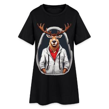 Renne cool - Robe T-shirt Femme - noir - Devant