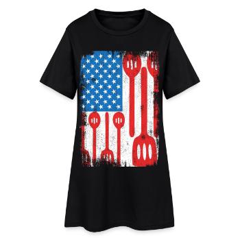 Chef patriotique américain - Robe T-shirt Femme - noir - Devant