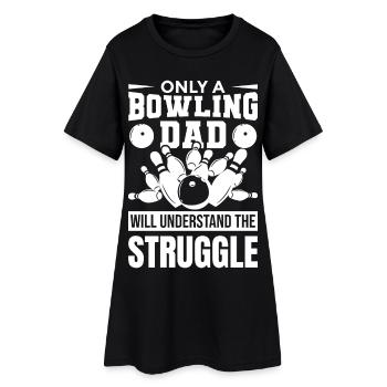 Bowling Papa - Frauen T-Shirt-Kleid - Schwarz - Vorne