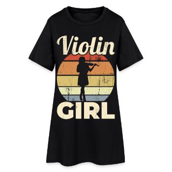 Violoniste Fille - Robe T-shirt Femme - noir - Devant