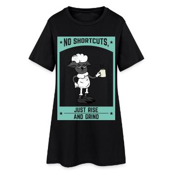 No Shortcuts Just Rise and Grind Motivation - Robe T-shirt Femme - noir - Devant