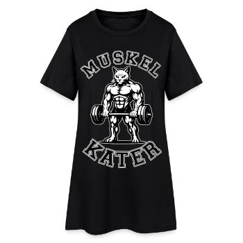 Douleurs musculaires - chat - dicton - Robe T-shirt Femme - noir - Devant