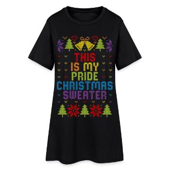 C’est mon pull de Noël Pride Noël moche - Robe T-shirt Femme - noir - Devant
