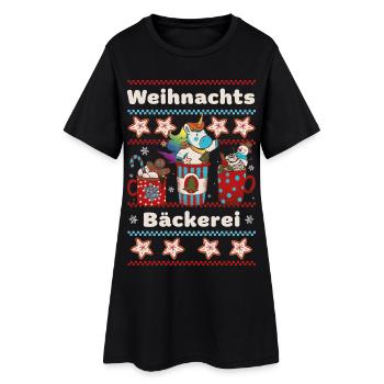 Christmas Bakery - Unicorn - Baking with Children - Women’s T-Shirt Dress - black - Front