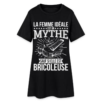 Der Mythos der idealen Frau, es sei denn, sie ist ein Handwerker - Frauen T-Shirt-Kleid - Schwarz - Vorne