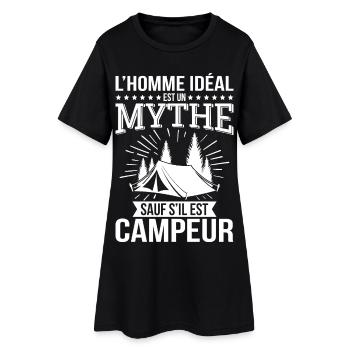 L’homme idéal un mythe sauf s’il est campeur - Robe T-shirt Femme - noir - Devant