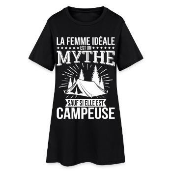 The ideal woman, a myth unless she is a camper - Women’s T-Shirt Dress - black - Front